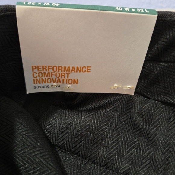 Savane Men's Dress Pants Gray Herringbone 40x32 NWT - Picture 5 of 7